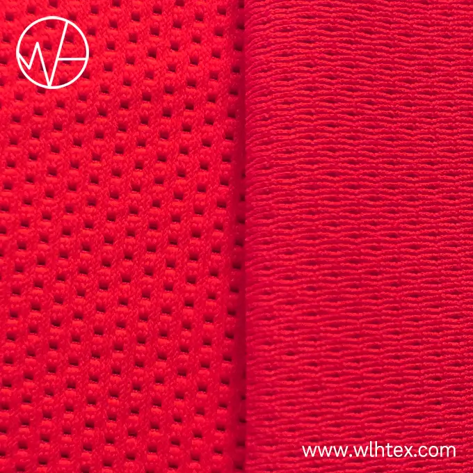 Red polyester stretchy netting material Nike Mesh