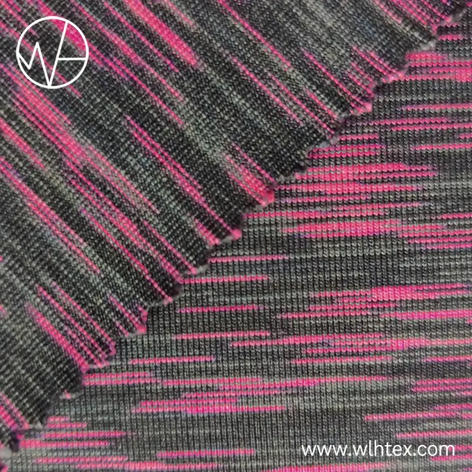 Sustainable polyester elastane space dyed yarn fabric
