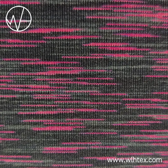 Sustainable polyester elastane space dyed yarn fabric
