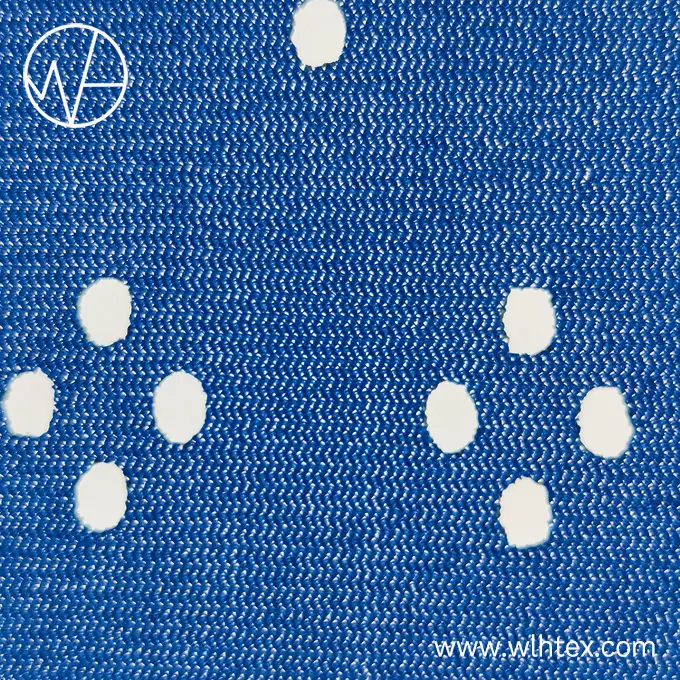Polyester spandex atlas punch holes mesh fabric