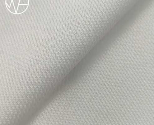 White eyelet polyester mesh bird eye pique fabric