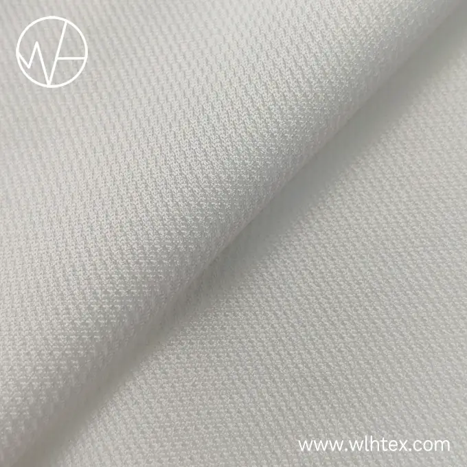 White eyelet polyester mesh bird eye pique fabric